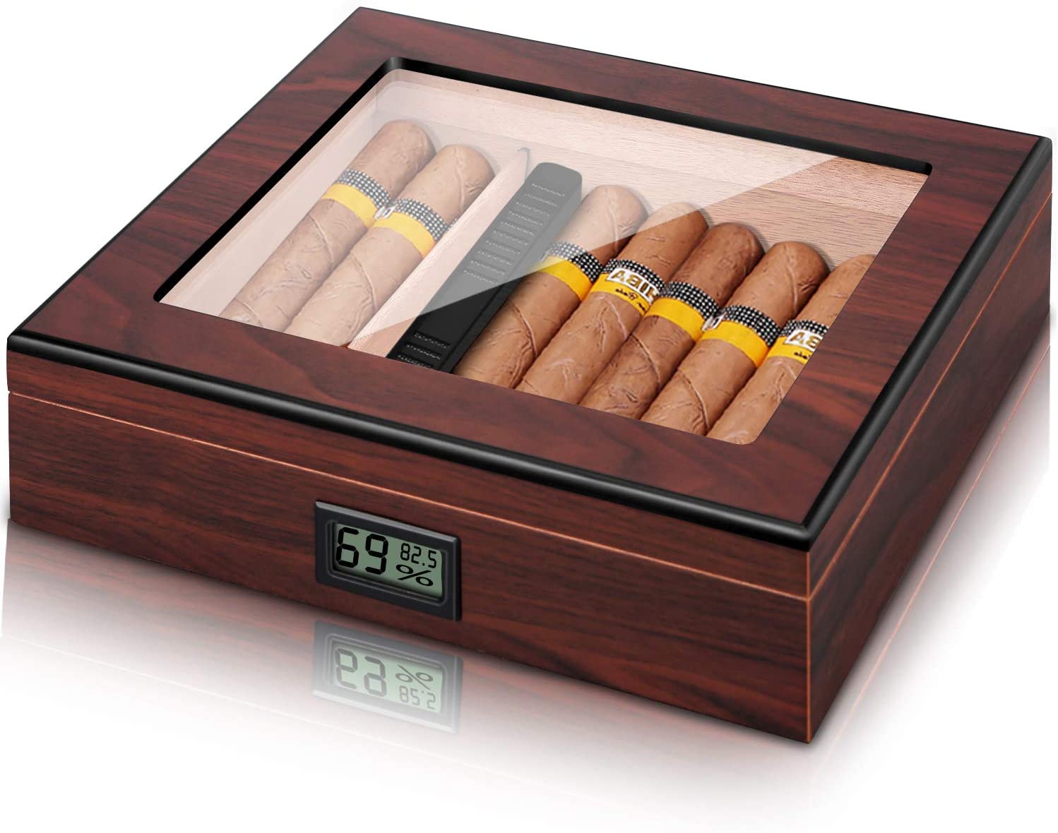 XIFEI Cigar Humidor with Front Digital Hygrometer - The Humidor Depot