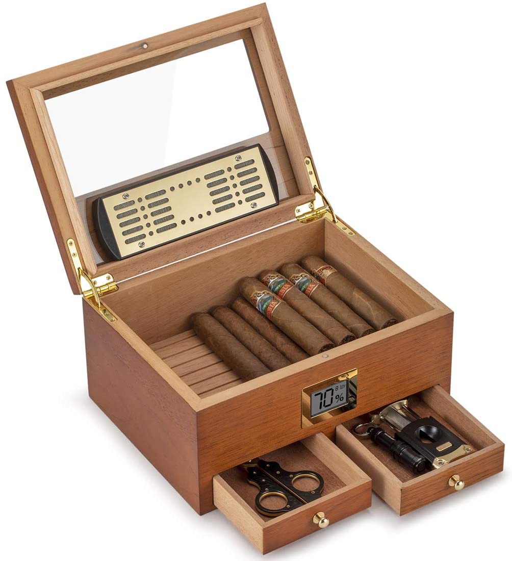 XIFEI Cigar Humidor with Front Digital Hygrometer - The Humidor Depot