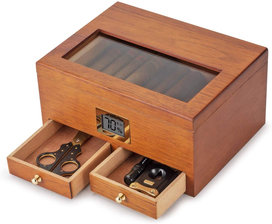 XIFEI Cigar Humidor with Front Digital Hygrometer - The Humidor Depot