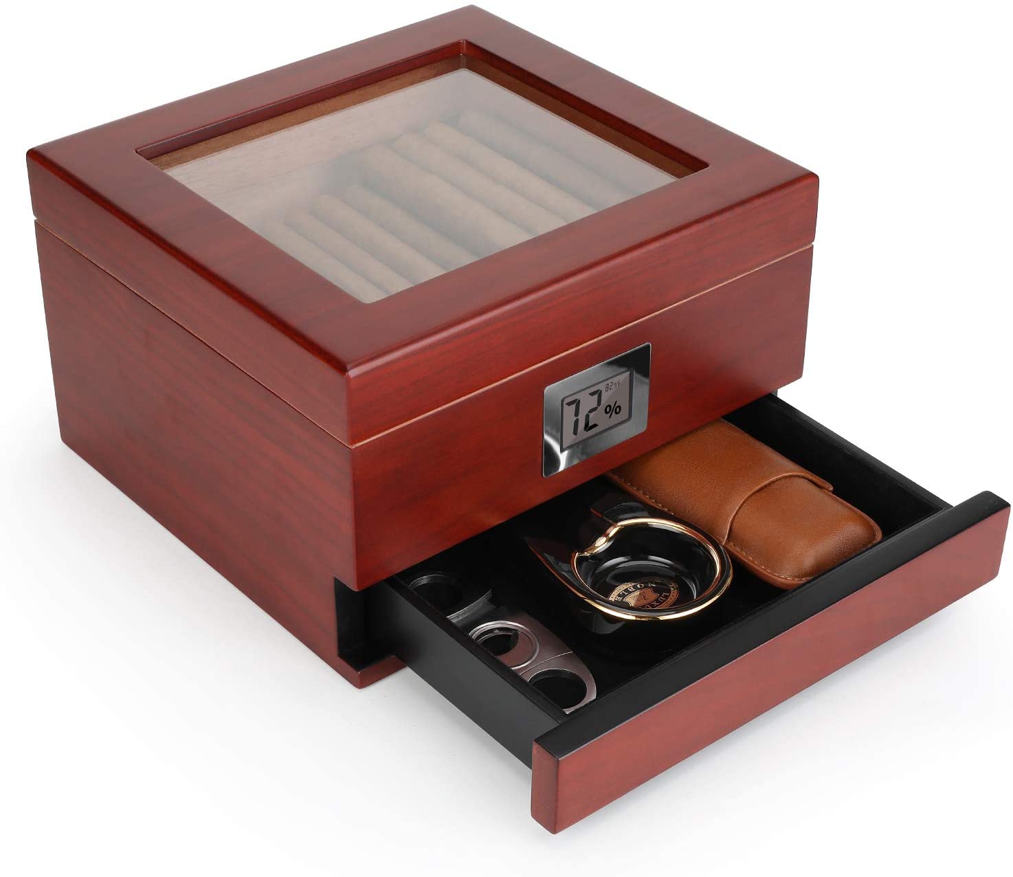 XIFEI Cigar Humidor with Front Digital Hygrometer - The Humidor Depot